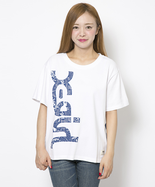 X-girl（エックスガール）の「X-girl×VANS S/S BIG TEE（Tシャツ/カットソー・レディース・ホワイト/ネイビー・ONE SIZE）」の3枚目の写真