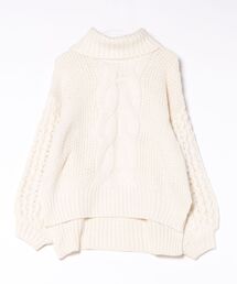 CO（シーオー）の「hardcover / ワッフル袖ケーブルタートルKNIT（ニット/セーター）」