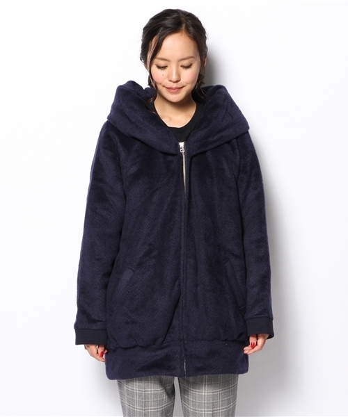 DISCOAT（ディスコート）の「【Discoat】ボリューム衿ボアブルゾン（ブルゾン・レディース・オフホワイト/ネイビー/グレー/ブラック・ﾌﾘ-）」の13枚目の写真