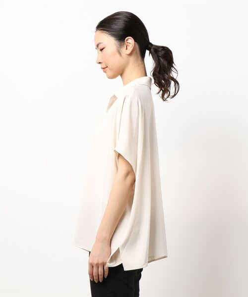 AMBIENT(アンビエント)の「ショートスリーブオーバーシャツ(シャツ/ブラウス・レディース・モカ/アイボリー/ベージュ・FREE)」の9枚目の写真