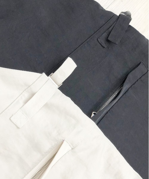 KIIT（キート）の「KIIT キート / HIGH COUNT NYLON WEATHER CLOTH OVER ALLS 高密度ナイロンタフタオーバーオール（セットアップ） / KIL-P95-600（サロペット/オーバーオール・メンズ・ライトグレー/ブラック・3/1/2）」の5枚目の写真