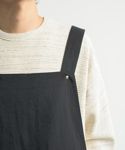 KIIT（キート）の「KIIT キート / HIGH COUNT NYLON WEATHER CLOTH OVER ALLS 高密度ナイロンタフタオーバーオール（セットアップ） / KIL-P95-600（サロペット/オーバーオール・メンズ・ライトグレー/ブラック・3/1/2）」の11枚目の写真