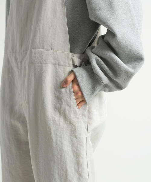 KIIT（キート）の「KIIT キート / HIGH COUNT NYLON WEATHER CLOTH OVER ALLS 高密度ナイロンタフタオーバーオール（セットアップ） / KIL-P95-600（サロペット/オーバーオール・メンズ・ライトグレー/ブラック・3/1/2）」の20枚目の写真