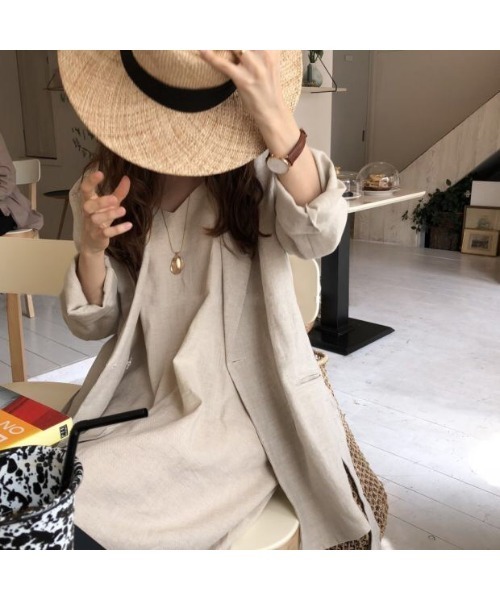 Ritzy（リッツィー）の「大人シルエット　ゆったりシルエットロング丈キャミソールワンピース（ワンピース・レディース・ブラック/ベージュ/サックスブルー・FREE）」の10枚目の写真