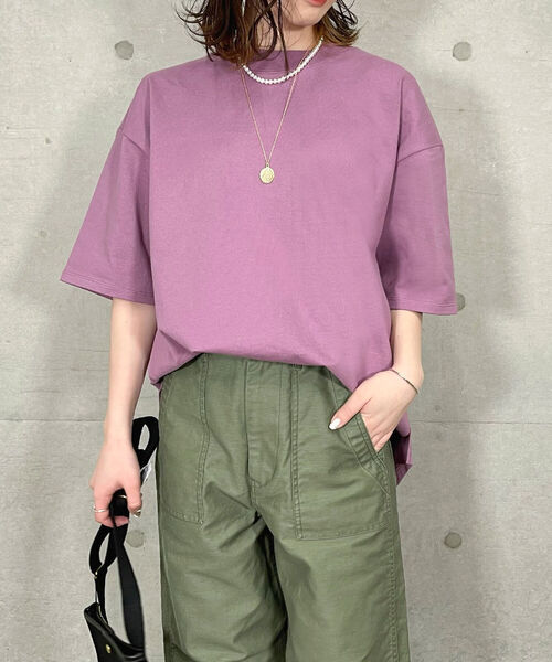 fredy repit（フレディレピ）の「[新色追加]USA COTTON オーバーTEE（Tシャツ/カットソー・レディース・チャコールグレー/ベージュ/オフホワイト/ピンク/ライトパープル/ブラック・38）」の6枚目の写真