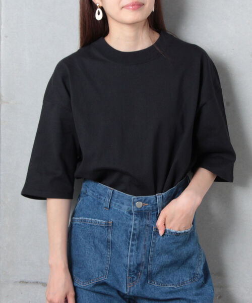 fredy repit（フレディレピ）の「[新色追加]USA COTTON オーバーTEE（Tシャツ/カットソー・レディース・チャコールグレー/ベージュ/オフホワイト/ピンク/ライトパープル/ブラック・38）」の2枚目の写真