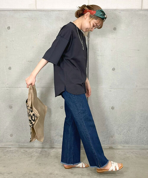 fredy repit（フレディレピ）の「[新色追加]USA COTTON オーバーTEE（Tシャツ/カットソー・レディース・チャコールグレー/ベージュ/オフホワイト/ピンク/ライトパープル/ブラック・38）」の22枚目の写真