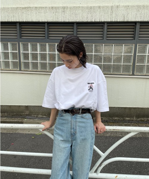 BIG MAC（ビッグマック）の「【BIG MAC×FACE】別注OVERALL MAN PRINT TEE/オーバーオールマンプリントTシャツ（Tシャツ/カットソー・メンズ・ブラック/ホワイト・LARGE/MEDIUM）」の13枚目の写真