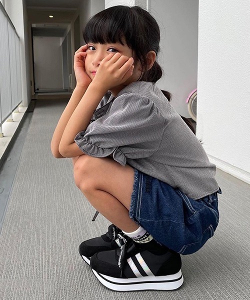 PINKHUNT(ピンクハント)の「PINKHUNT ピンクハント 厚底ロゴリボンスニーカー 5479(スニーカー・キッズ・ホワイト/ブラック・M/L/S)」の14枚目の写真