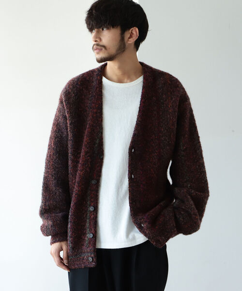 BEAMS（ビームス）の「BEAMS / 5ゲージ ブークレニット カーディガン（カーディガン/ボレロ・メンズ・グリーン/ワイン・SMALL/MEDIUM/LARGE/X-LARGE）」の5枚目の写真