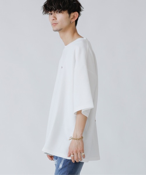 Beno(ビーノ)の「ネオン管風刺繍デザイン ワイドシルエット ジャージTシャツ(Tシャツ/カットソー・メンズ・ブラック/オフホワイト/ミント/ホワイト系その他/ブラック系その他/スモークピンク・LL/M/L)」の20枚目の写真