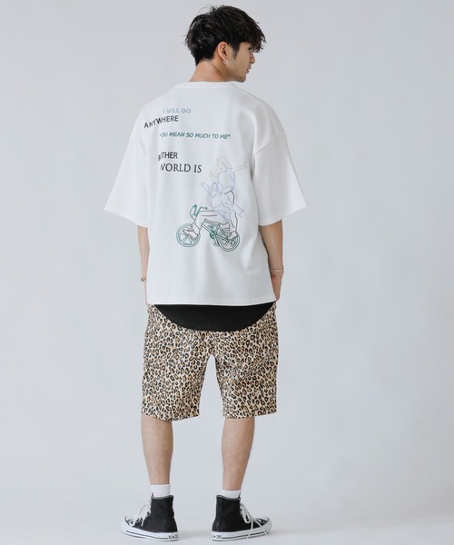 Beno(ビーノ)の「ネオン管風刺繍デザイン ワイドシルエット ジャージTシャツ(Tシャツ/カットソー・メンズ・ブラック/オフホワイト/ミント/ホワイト系その他/ブラック系その他/スモークピンク・LL/M/L)」の18枚目の写真