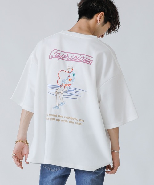 Beno(ビーノ)の「ネオン管風刺繍デザイン ワイドシルエット ジャージTシャツ(Tシャツ/カットソー・メンズ・ブラック/オフホワイト/ミント/ホワイト系その他/ブラック系その他/スモークピンク・LL/M/L)」の22枚目の写真