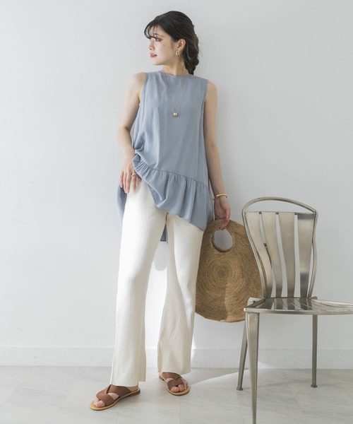 URBAN RESEARCH（アーバンリサーチ）の「針抜きリブカットソーパンツ（その他パンツ・レディース・ブラック/アイボリー・FREE）」の8枚目の写真