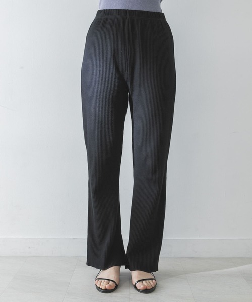 URBAN RESEARCH（アーバンリサーチ）の「針抜きリブカットソーパンツ（その他パンツ・レディース・ブラック/アイボリー・FREE）」の9枚目の写真