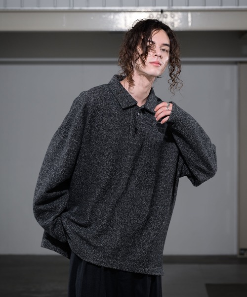 Marble skipper knit polo shirts/マーブルスキッパーニット