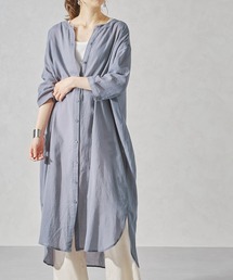 バンドカラーリラックスシャツワンピース/AC1063