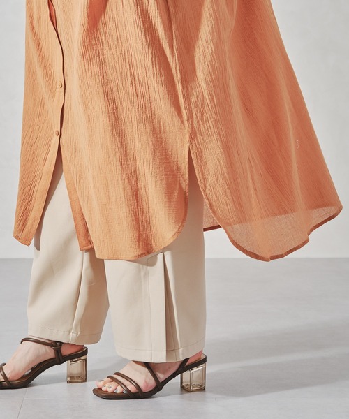 acro（アクロ）の「バンドカラーリラックスシャツワンピース/AC1063（シャツワンピース・レディース・ネイビー/オレンジ/ホワイト・ﾌﾘ-）」の21枚目の写真