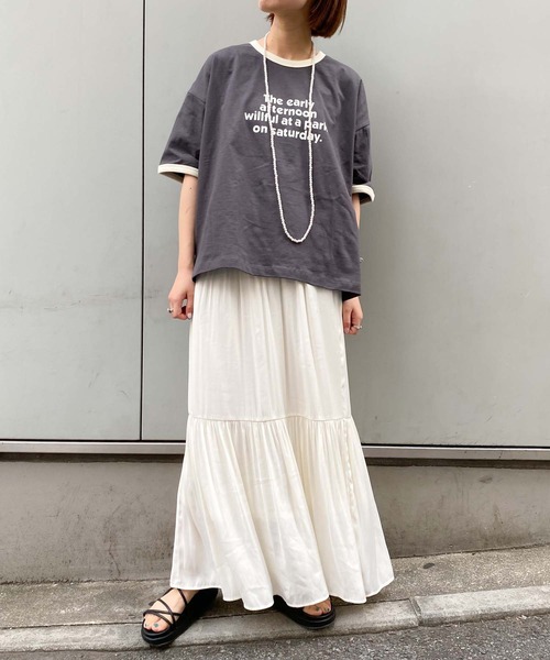 CIAOPANIC TYPY（チャオパニックティピー）の「【ZOZOTOWN限定】リンガープリントビッグTee（Tシャツ/カットソー・レディース・ブラウン/グレー/ホワイト/チャコールグレー・ONE SIZE）」の17枚目の写真