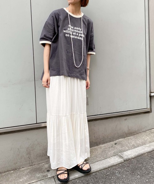 CIAOPANIC TYPY（チャオパニックティピー）の「【ZOZOTOWN限定】リンガープリントビッグTee（Tシャツ/カットソー・レディース・ブラウン/グレー/ホワイト/チャコールグレー・ONE SIZE）」の20枚目の写真