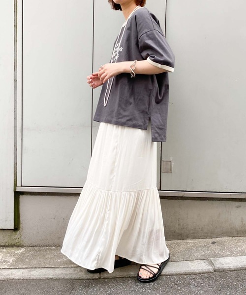 CIAOPANIC TYPY（チャオパニックティピー）の「【ZOZOTOWN限定】リンガープリントビッグTee（Tシャツ/カットソー・レディース・ブラウン/グレー/ホワイト/チャコールグレー・ONE SIZE）」の21枚目の写真