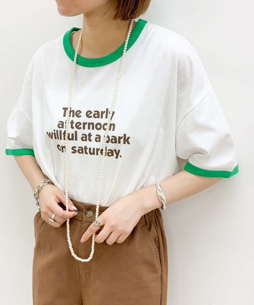 CIAOPANIC TYPY（チャオパニックティピー）の「【ZOZOTOWN限定】リンガープリントビッグTee（Tシャツ/カットソー・レディース・ブラウン/グレー/ホワイト/チャコールグレー・ONE SIZE）」の6枚目の写真