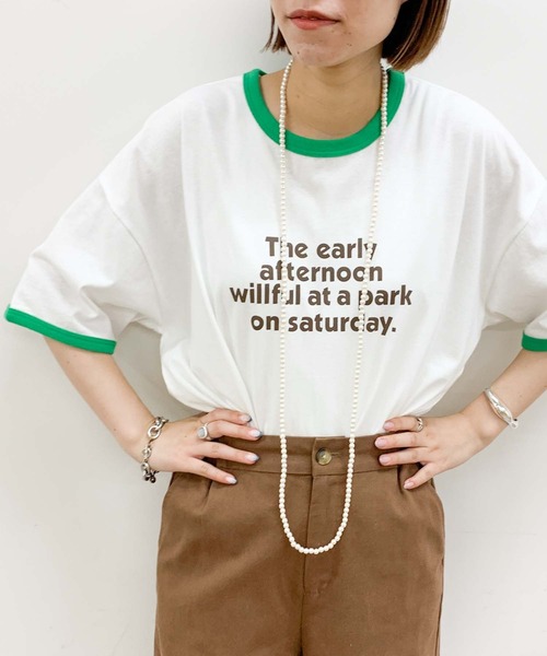 CIAOPANIC TYPY（チャオパニックティピー）の「【ZOZOTOWN限定】リンガープリントビッグTee（Tシャツ/カットソー・レディース・ブラウン/グレー/ホワイト/チャコールグレー・ONE SIZE）」の7枚目の写真