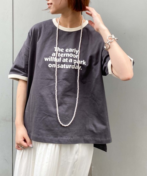 CIAOPANIC TYPY（チャオパニックティピー）の「【ZOZOTOWN限定】リンガープリントビッグTee（Tシャツ/カットソー・レディース・ブラウン/グレー/ホワイト/チャコールグレー・ONE SIZE）」の15枚目の写真