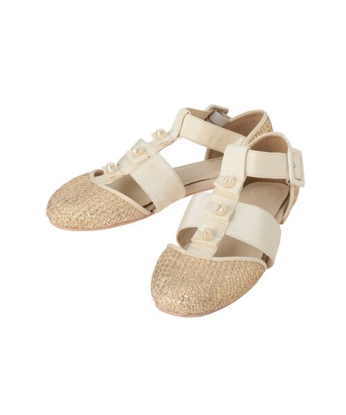 merry jenny（メリージェニー）の「箔グログランベルトシューズ（パンプス・レディース・オフホワイト/ベージュ・MEDIUM/LARGE）」の19枚目の写真