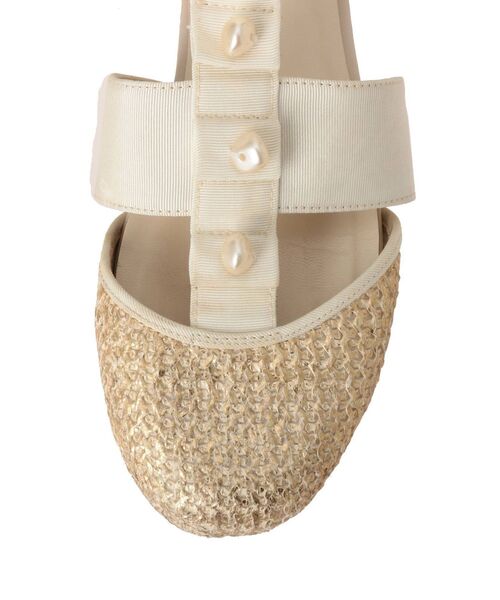 merry jenny（メリージェニー）の「箔グログランベルトシューズ（パンプス・レディース・オフホワイト/ベージュ・MEDIUM/LARGE）」の22枚目の写真