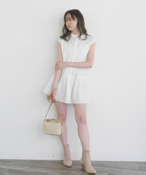 LIPSERVICE（リップサービス）の「ティアードノースリシャツチュニック（Tシャツ/カットソー・レディース・ホワイト/ブラック/ベージュ・FREE）」の13枚目の写真