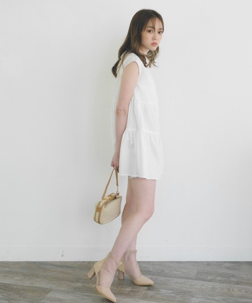 LIPSERVICE（リップサービス）の「ティアードノースリシャツチュニック（Tシャツ/カットソー・レディース・ホワイト/ブラック/ベージュ・FREE）」の10枚目の写真