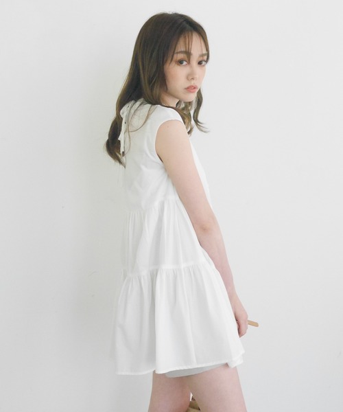 LIPSERVICE（リップサービス）の「ティアードノースリシャツチュニック（Tシャツ/カットソー・レディース・ホワイト/ブラック/ベージュ・FREE）」の18枚目の写真