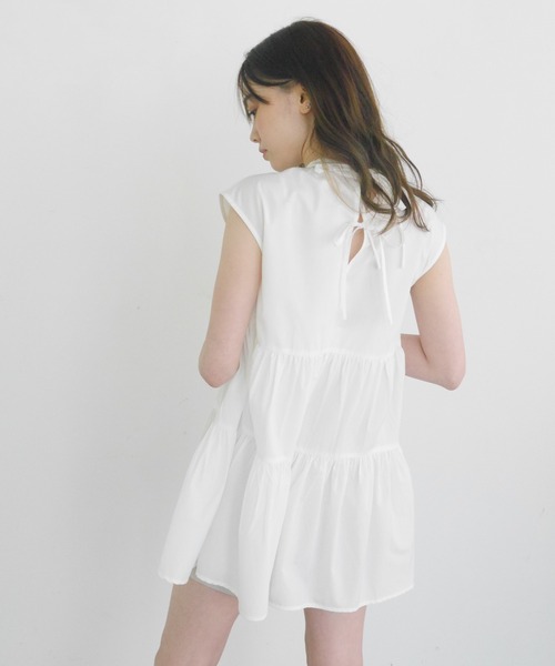 LIPSERVICE（リップサービス）の「ティアードノースリシャツチュニック（Tシャツ/カットソー・レディース・ホワイト/ブラック/ベージュ・FREE）」の8枚目の写真