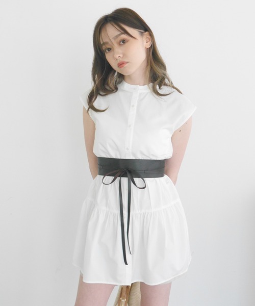 LIPSERVICE（リップサービス）の「ティアードノースリシャツチュニック（Tシャツ/カットソー・レディース・ホワイト/ブラック/ベージュ・FREE）」の6枚目の写真