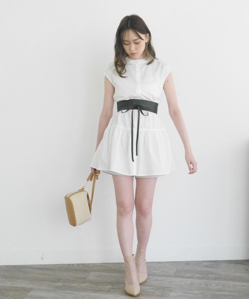 LIPSERVICE（リップサービス）の「ティアードノースリシャツチュニック（Tシャツ/カットソー・レディース・ホワイト/ブラック/ベージュ・FREE）」の16枚目の写真