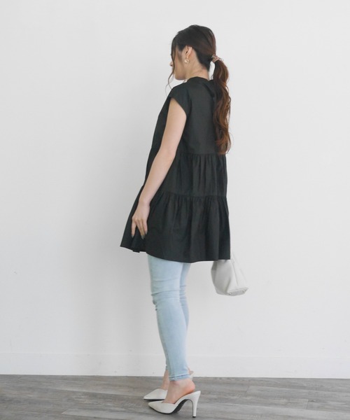 LIPSERVICE（リップサービス）の「ティアードノースリシャツチュニック（Tシャツ/カットソー・レディース・ホワイト/ブラック/ベージュ・FREE）」の21枚目の写真