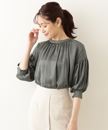 NATURAL BEAUTY BASIC | 【Petit LUXE】シルキーサテン2WAYブラウス(シャツ/ブラウス)