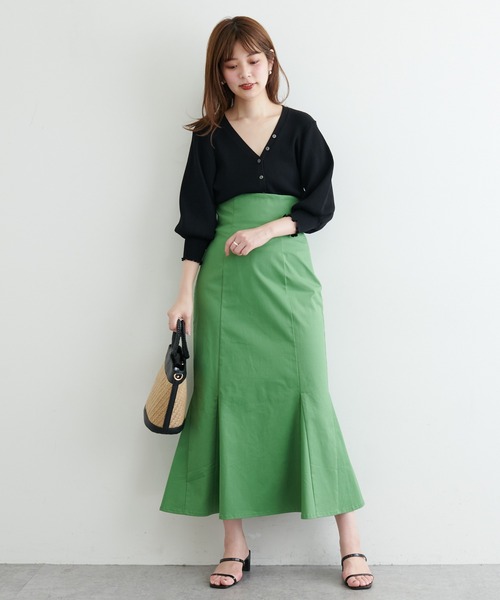 natural couture(ナチュラルクチュール)の「袖口メローショート丈リブカーデ(ニット/セーター・レディース・オフホワイト/ブラウン/ピンク/ブラック・FREE)」の16枚目の写真