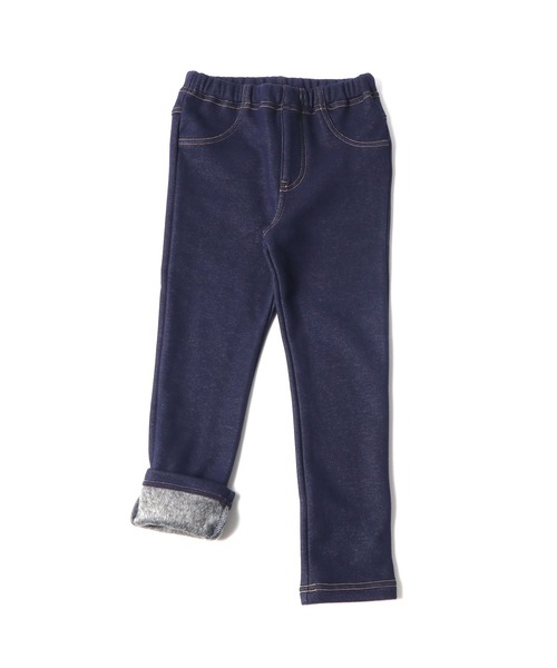 KP(ケーピー)の「チェリー刺しゅう入りニットツイル裏シャギーパンツ(100-130cm)(チノパンツ・キッズ・ネイビー・110cm/100cm/120cm/130cm)」の1枚目の写真