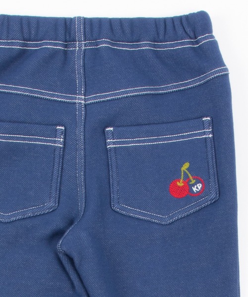 KP(ケーピー)の「チェリー刺しゅう入りニットツイル裏シャギーパンツ(100-130cm)(チノパンツ・キッズ・ネイビー・110cm/100cm/120cm/130cm)」の5枚目の写真