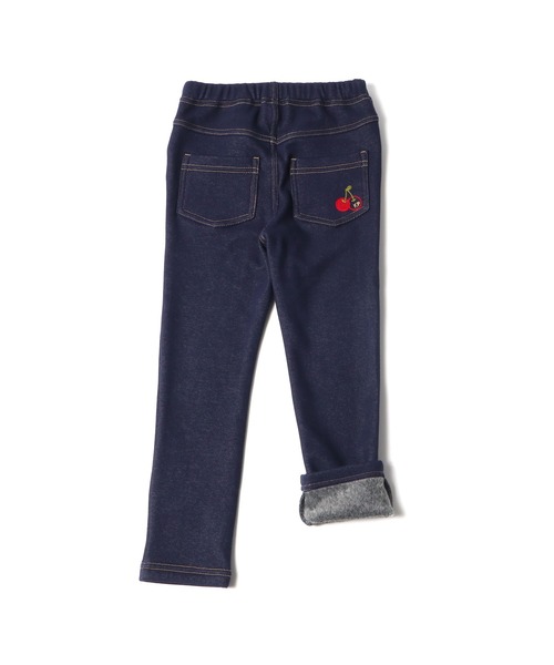 KP(ケーピー)の「チェリー刺しゅう入りニットツイル裏シャギーパンツ(100-130cm)(チノパンツ・キッズ・ネイビー・110cm/100cm/120cm/130cm)」の9枚目の写真