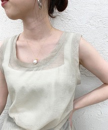 【WEB限定】淡水パールポイントメタルネックレス