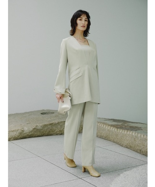 FRAY I.D(フレイアイディー)の「イージーケアセミフレアパンツ(その他パンツ・レディース・ネイビー/グレー/ミント・1/0)」の6枚目の写真