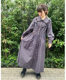 MILKFED. | PLAID RUFFLE DRESS(ワンピース)