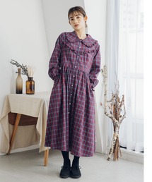 MILKFED. | PLAID RUFFLE DRESS(ワンピース)
