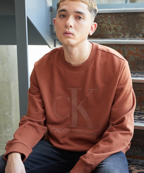 Calvin Klein Jeans（カルヴァンクラインジーンズ）の「アーバン エクスプレッション ロゴ スウェットシャツ（スウェット・メンズ・ブラック/ブラウン・S/M/L/XL）」の2枚目の写真