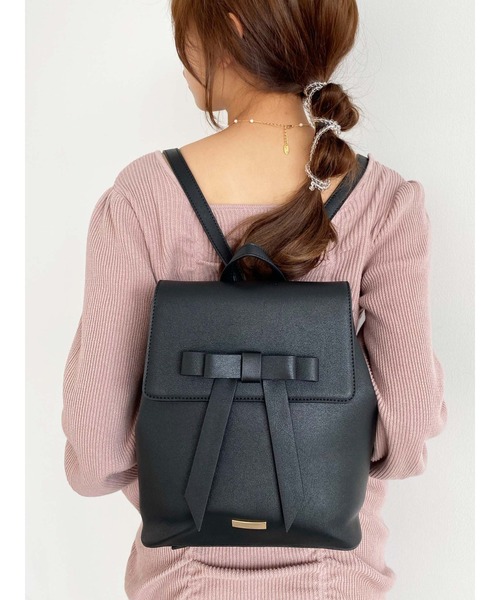 Honey Salon（ハニーサロン）の「ロングリボンリュック（バックパック/リュック・レディース・ブラック/ブラウン・FREE）」の7枚目の写真