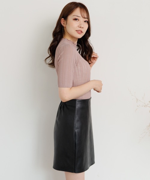 LIPSERVICE(リップサービス)の「シアーリブハーフニット(ニット/セーター・レディース・ホワイト/ブラック/ピンク/グレイッシュベージュ・FREE)」の19枚目の写真