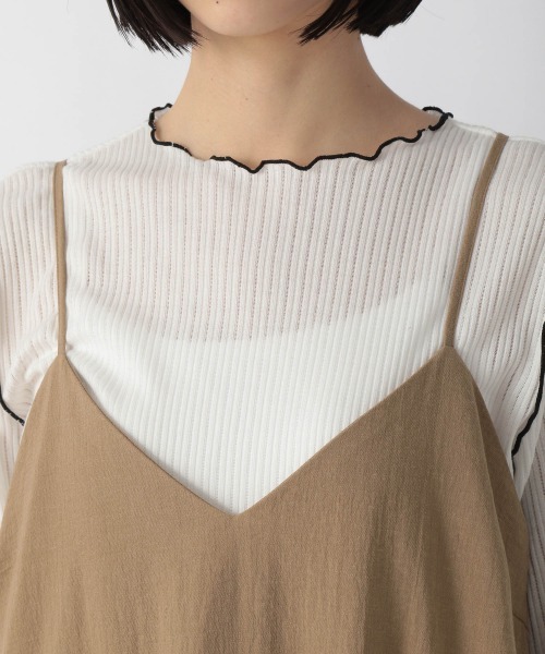 LOWRYS FARM(ローリーズファーム)の「ティアードキャミワンピース 215321(ワンピース・レディース・ブラウン/オレンジ/グリーン/ブラック/アイボリー・FREE)」の8枚目の写真